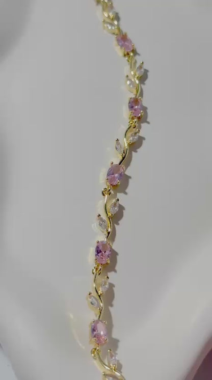 Tulip Bracelet Pink and Golden